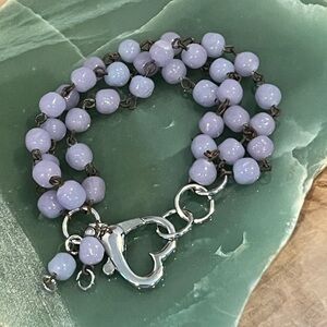Lilac Glass  Beaded Bracelet